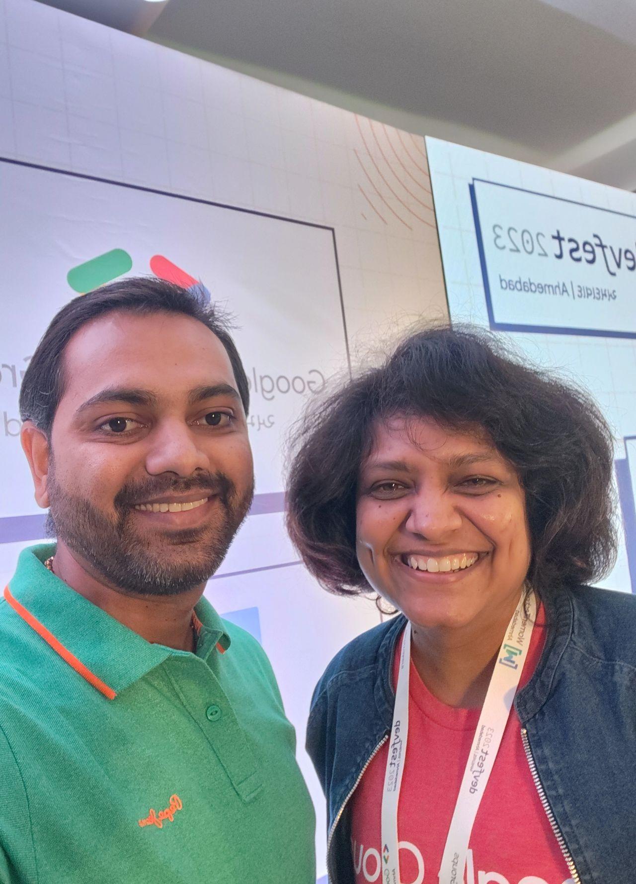 with #TheCloudGirl, Priyanka Vergadia, at Google DevFest
